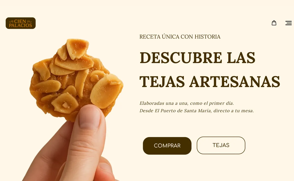 Web de Cien Palacios, ecommerce de dulce típico de El Puerto de Santa María