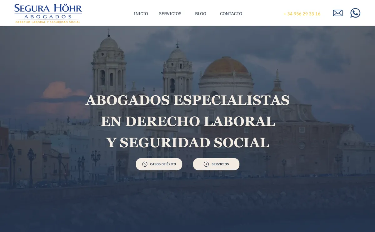 Página web para un bufete de abogados laboralistas en Cádiz